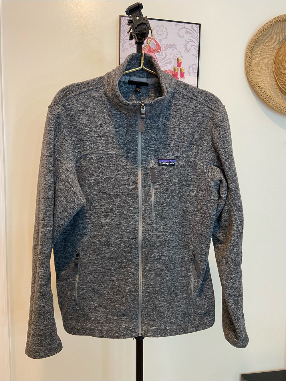 Patagonia Men’s Synchilla  Heather Charcoal Full-Zip Utility Jacket
